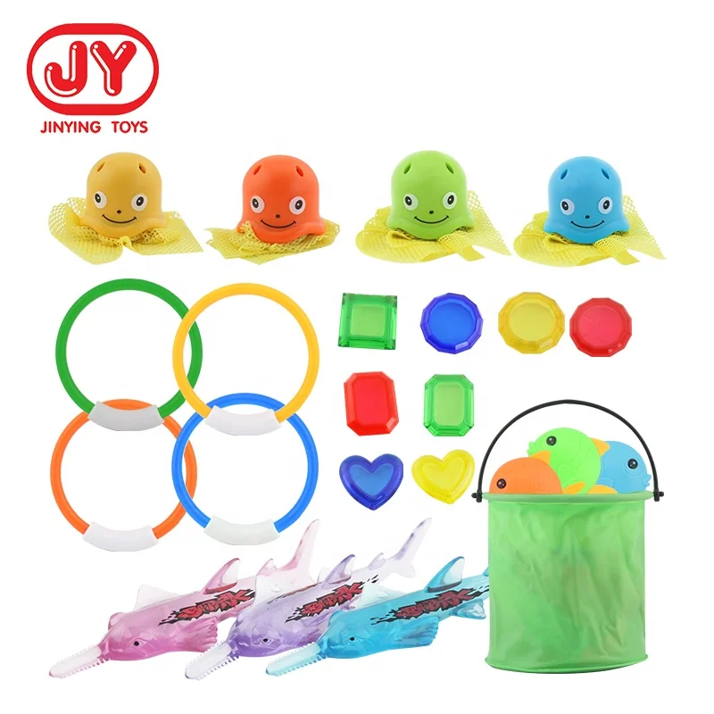 Jinying Popular Summer Swimm Pool Dive Toys Set For Kids Under Water Treasures Diving Game