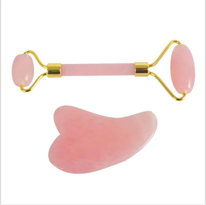 
2019 amazon hot selling 100% natural jade roller biological foot massager pink jade roller massager pink quartz massager 
