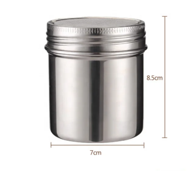 New Durable Kitchen Metal Spice Jar Stainless Steel Flavoring Bottle With A Lid Mesh Powder Sugar Shaker