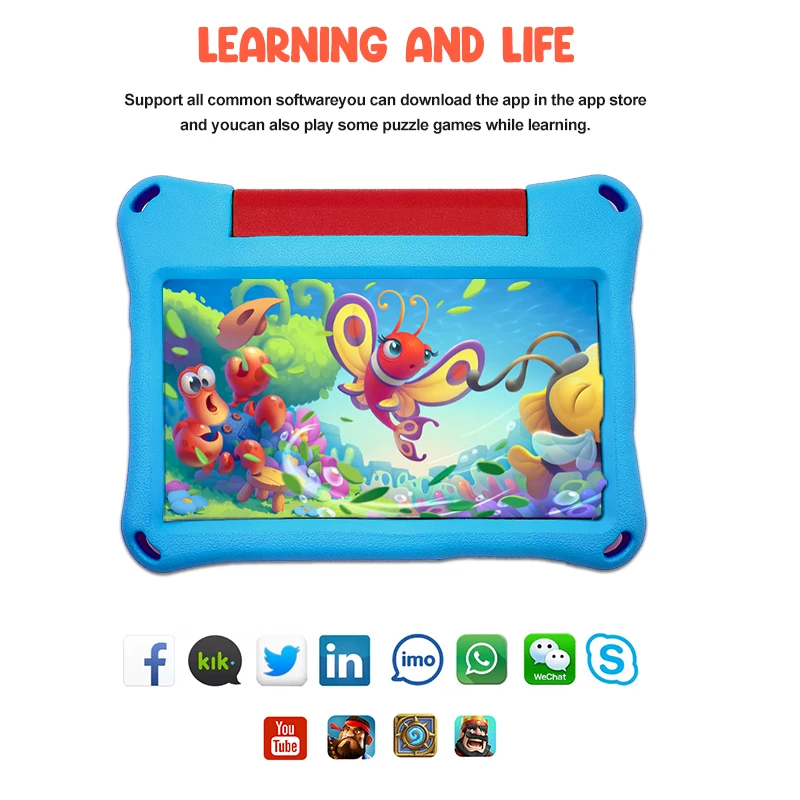Android 7 Inch Rugged Tablet Toddler Parent Control 1gb+16gb 1.2ghz Quad Core Education Learning Tablet Pc For Kids