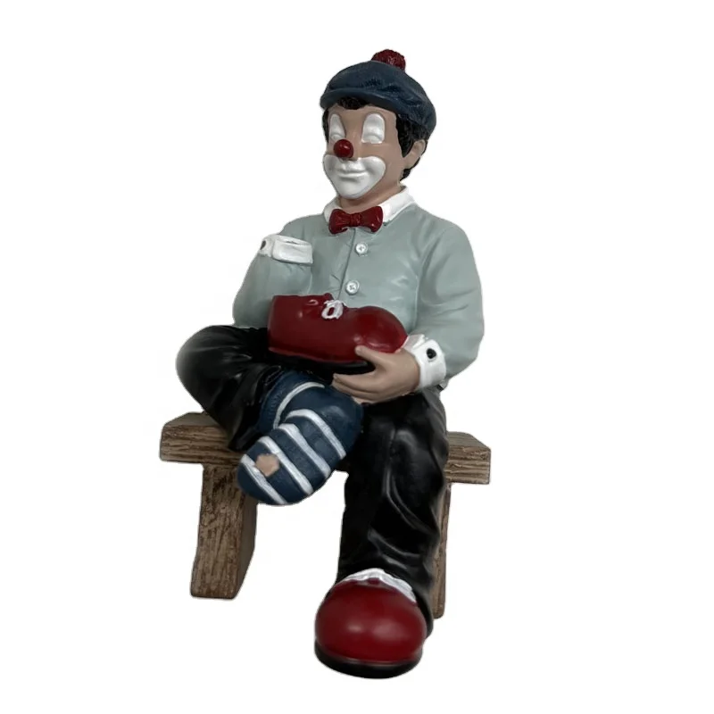 custom made souvenir home decorative tabletop polyresin cartoon joker action figure resin clown figurine