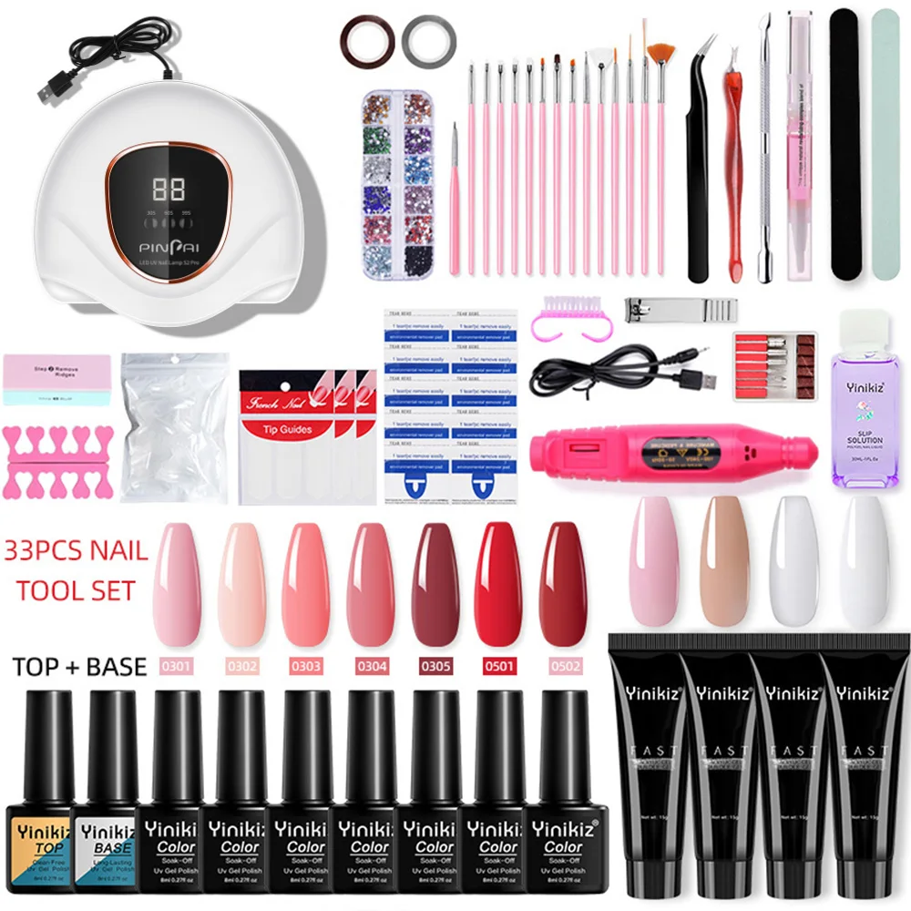 Nail Art KIT Manicure Extension Gel Set Professional Nail Art Product Sets of Colors Gel Polish Set for Manicure