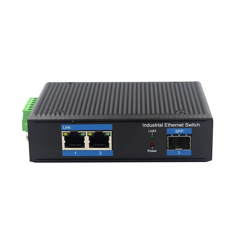 Industrial Ethernet Switch 2 ports Gigabit SFP PoE Network Switch Wide range DC power supply DIN rail Ethernet Switch