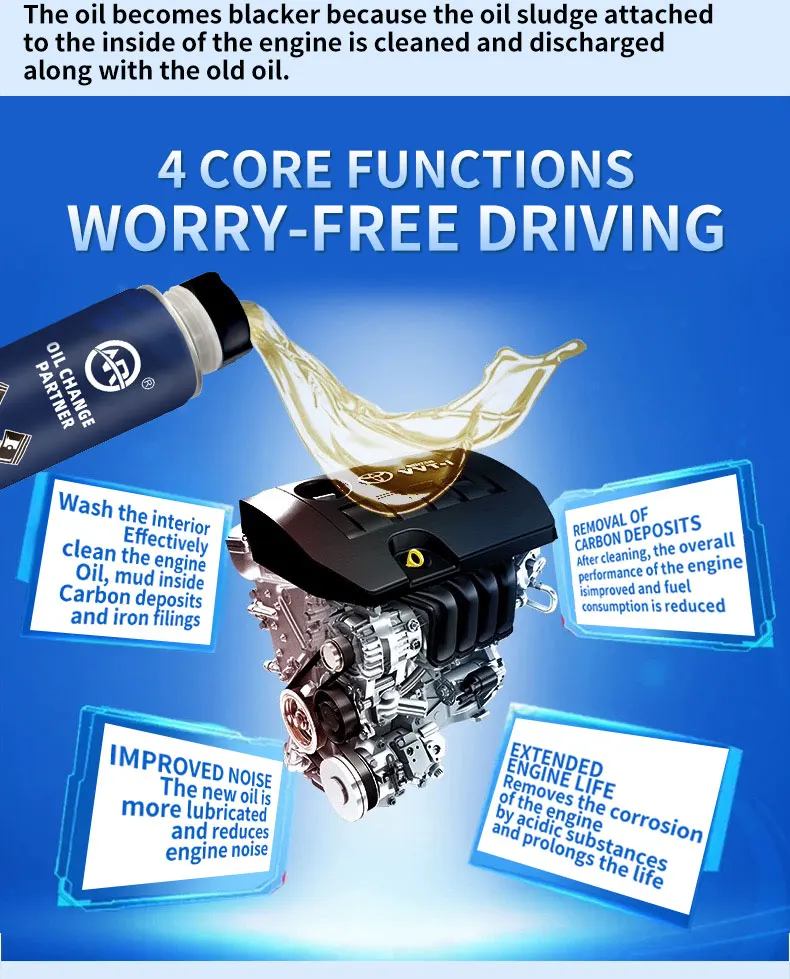 Hot Selling Strong Stain Removal Engine Lubricating System Cleaner Best Selling Fuel System Cleaner oil change companion