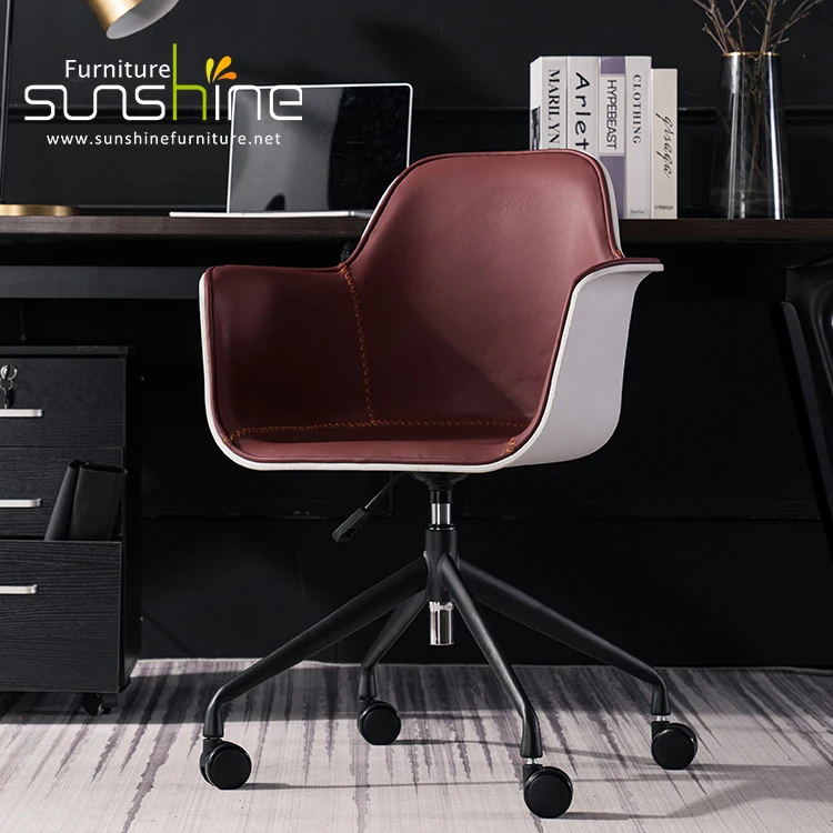 High Quality Leather Revolving Chairs Adjust Height Vertical Lift Chair for Visitor Office