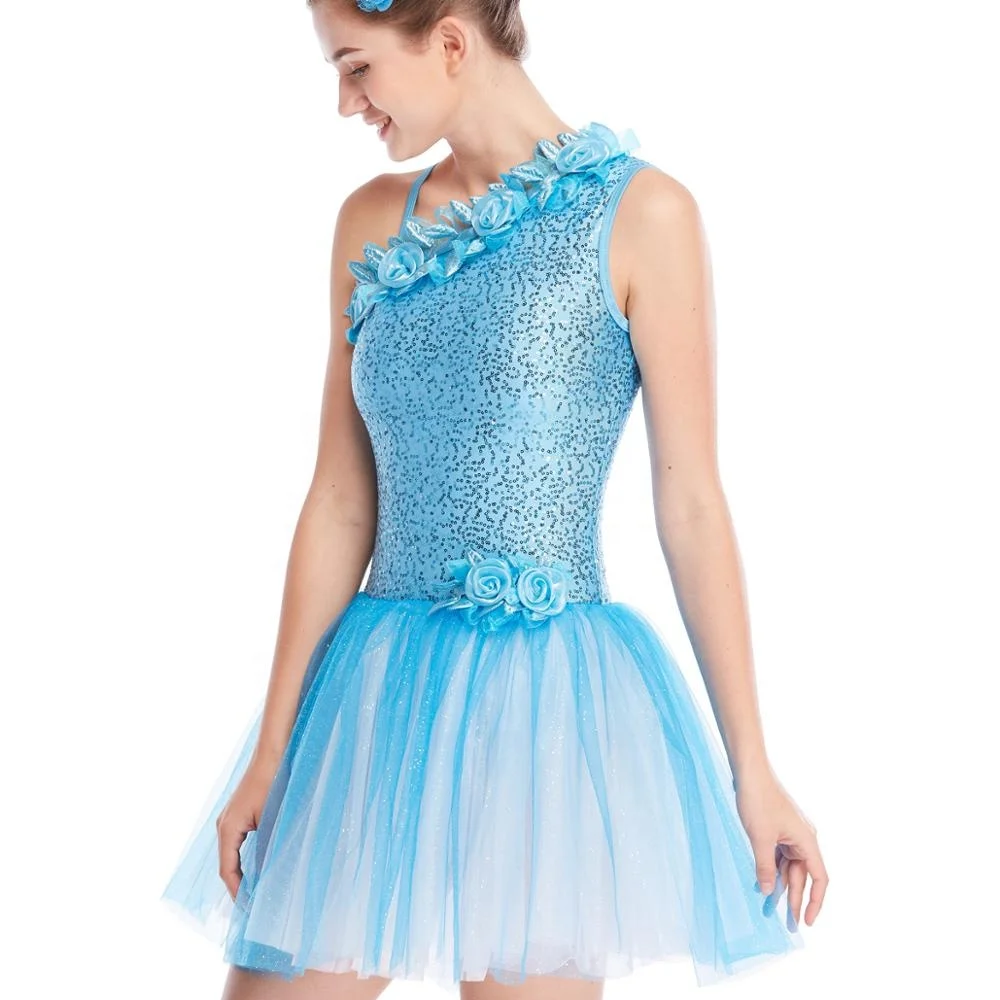 MiDee Elsa Blue Tutu Dress Ballet Dance Performance Costume Adults And Children Dance Costumes
