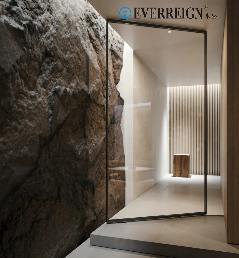 Minimalist Entrance Pivot Front Door Aluminum Glass Pivot Entry Door Closer Aluminum Floor Revolving Door