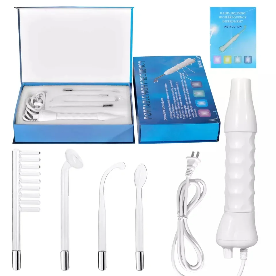 4 In 1 High Frequency Electrotherapy with Ozone Comb Photon Therapy Wand High Frequency Facial Machine