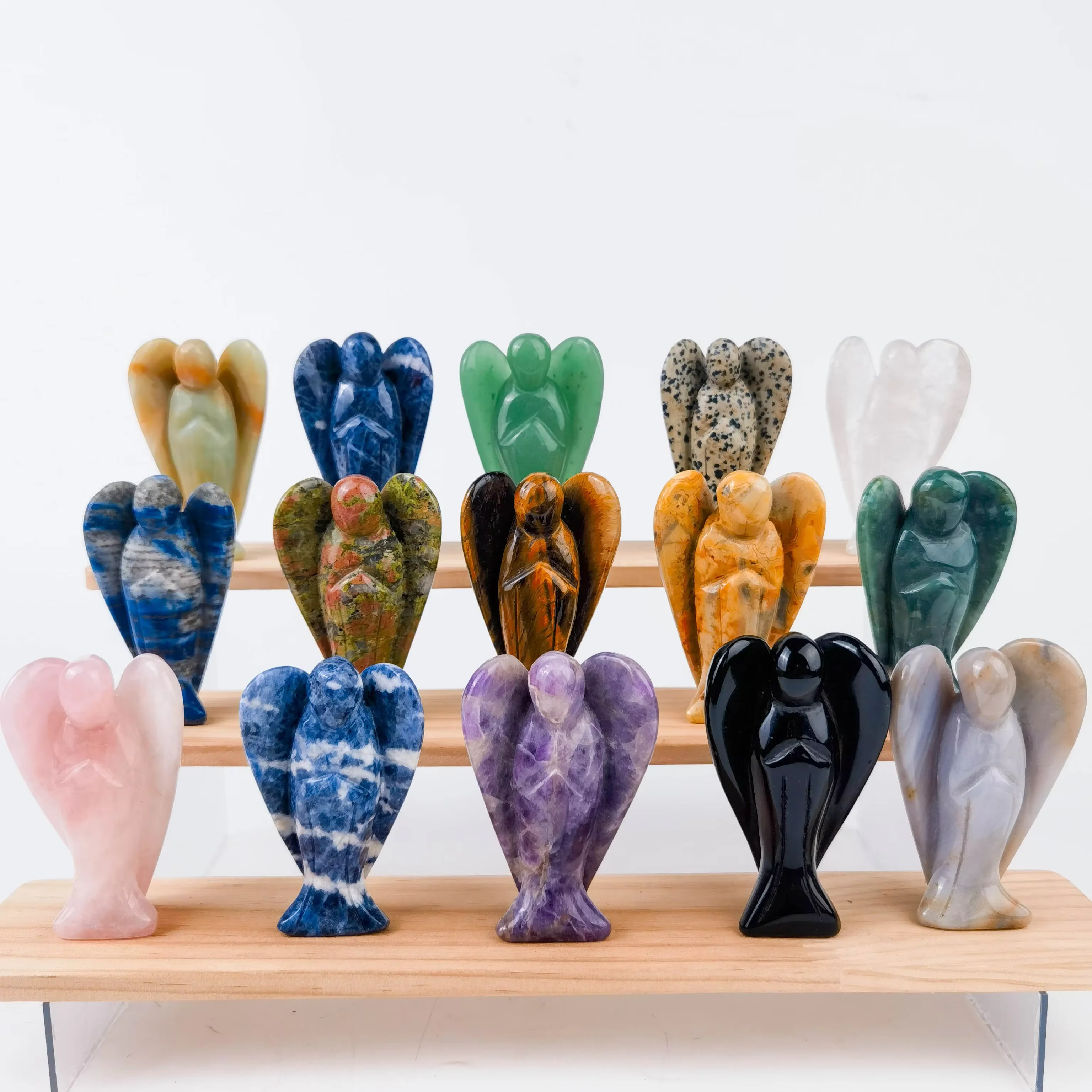 Wholesale 8 cm Natural Crystal Quartz Angels Factory Cheap Price Religious Carvings for Home Decoration and Souvenir Purpose