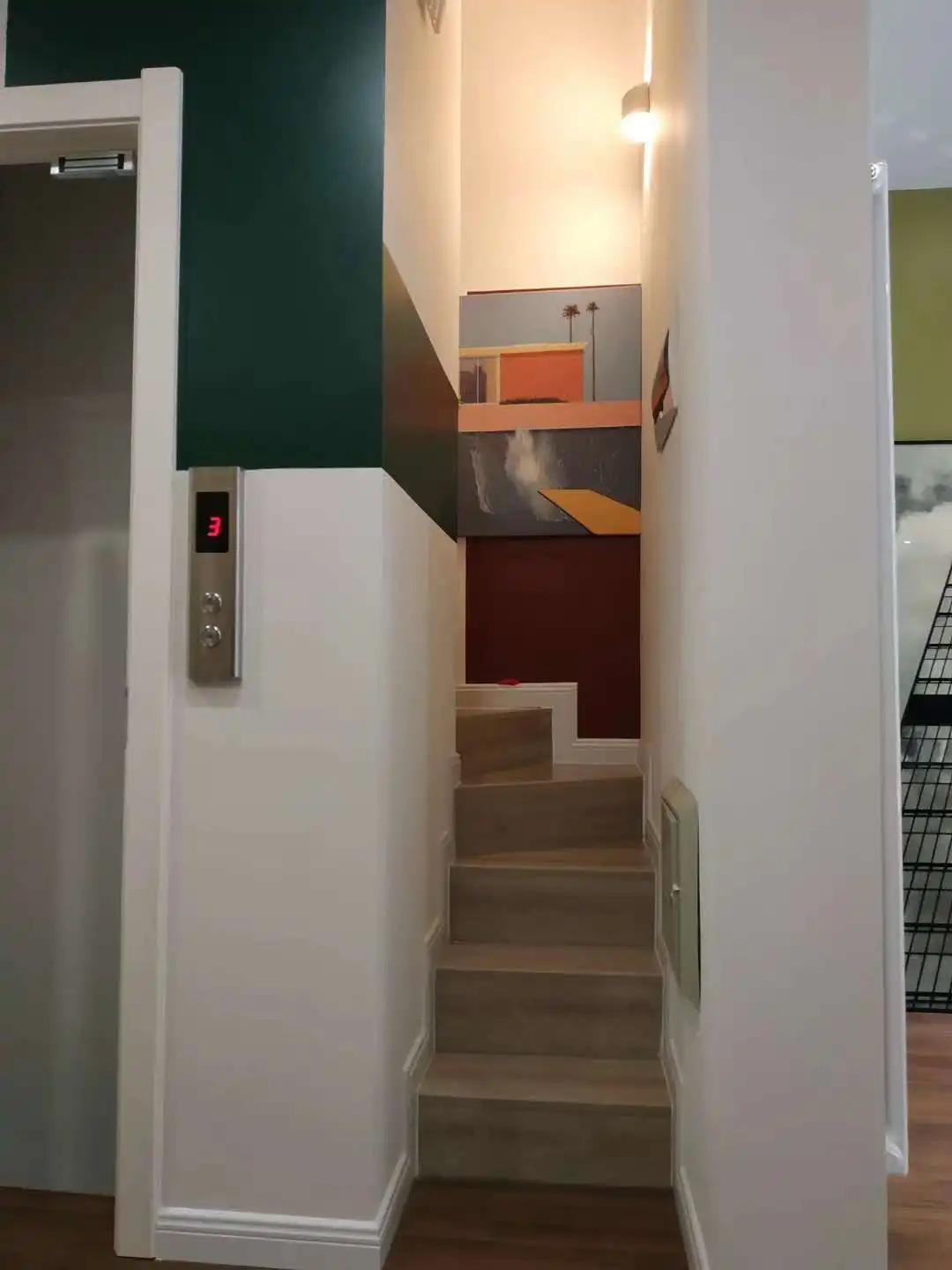 Elevator Without Pit Lifts Passenger Gearless 3 Floor Elevator Side Opening Mirror Golden Elevator