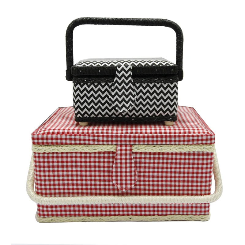 Large square Woven Fabric Basket For Sewing Needlework At Home By Hand