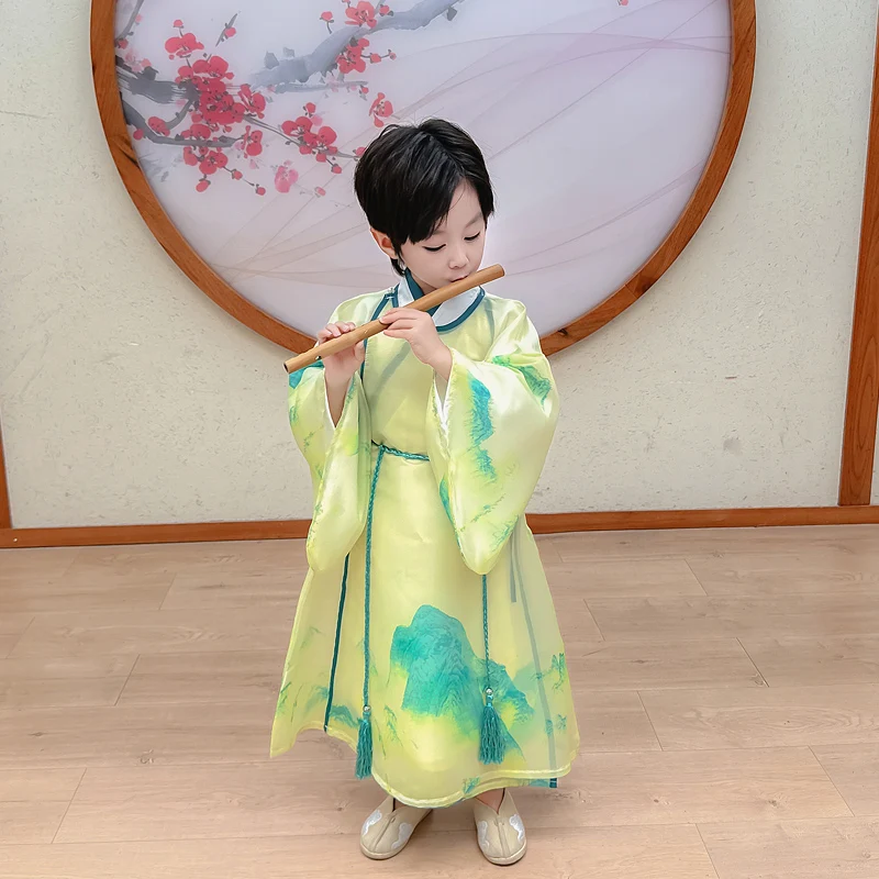 Пейзаж sanshui дизайн hanfu para mujer традиционное китайское платье для мальчиков