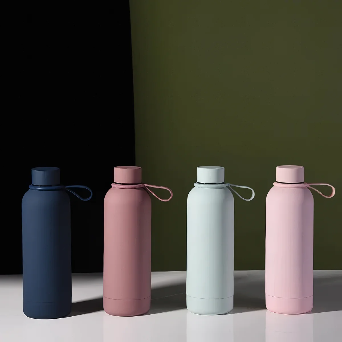 Sports-Optimized Eco-Friendly Double Wall Vacuum Insulated Stainless Steel Water Bottle Promotional Gift Plastic Silicone