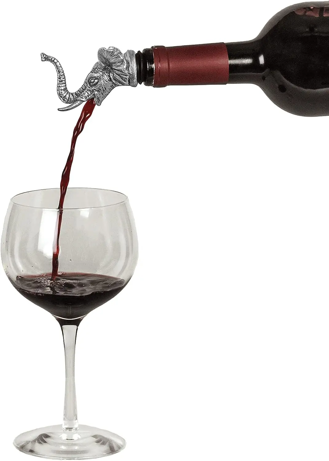 Hot Selling Bar supplies bottle  wine pourer metal elephant  bottle wine pourer oil pourer for home