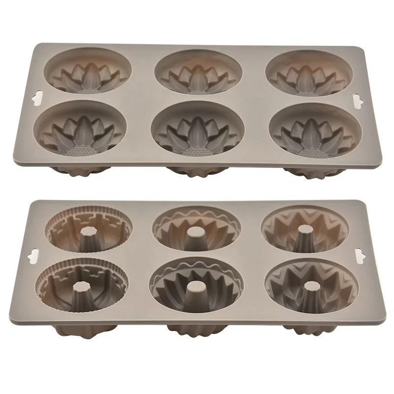 Heat Resistant Nonstick Doughnut Pan with 6-Doughnut Molds Cake Biscuit Bagels Donut Trays with Steel Iron Handle Donut Mold