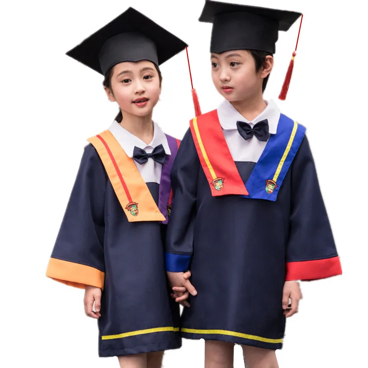 Small MOQ Graduation Gowns For Baby Cheap Customized Kids Graduation Cap and Gown