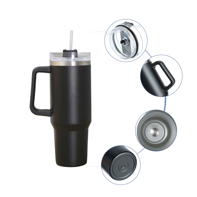 Кружка-тумблер с двойной стенкой из нержавеющей стали, 40 унций