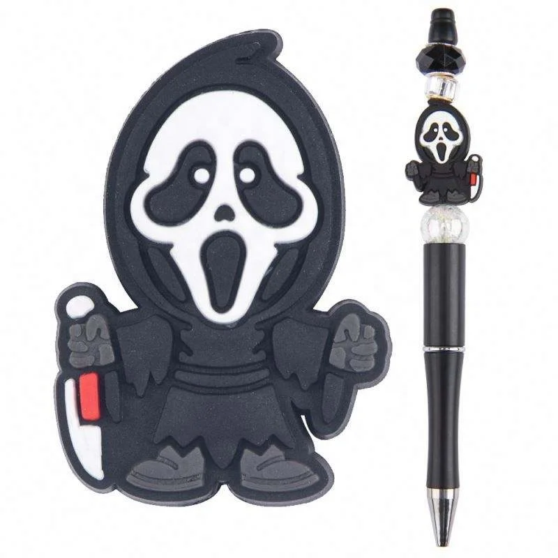 Custom Design BPA Free Easy String Pen Making DIY Jewelry Necklaces Halloween Skull Focal Bead