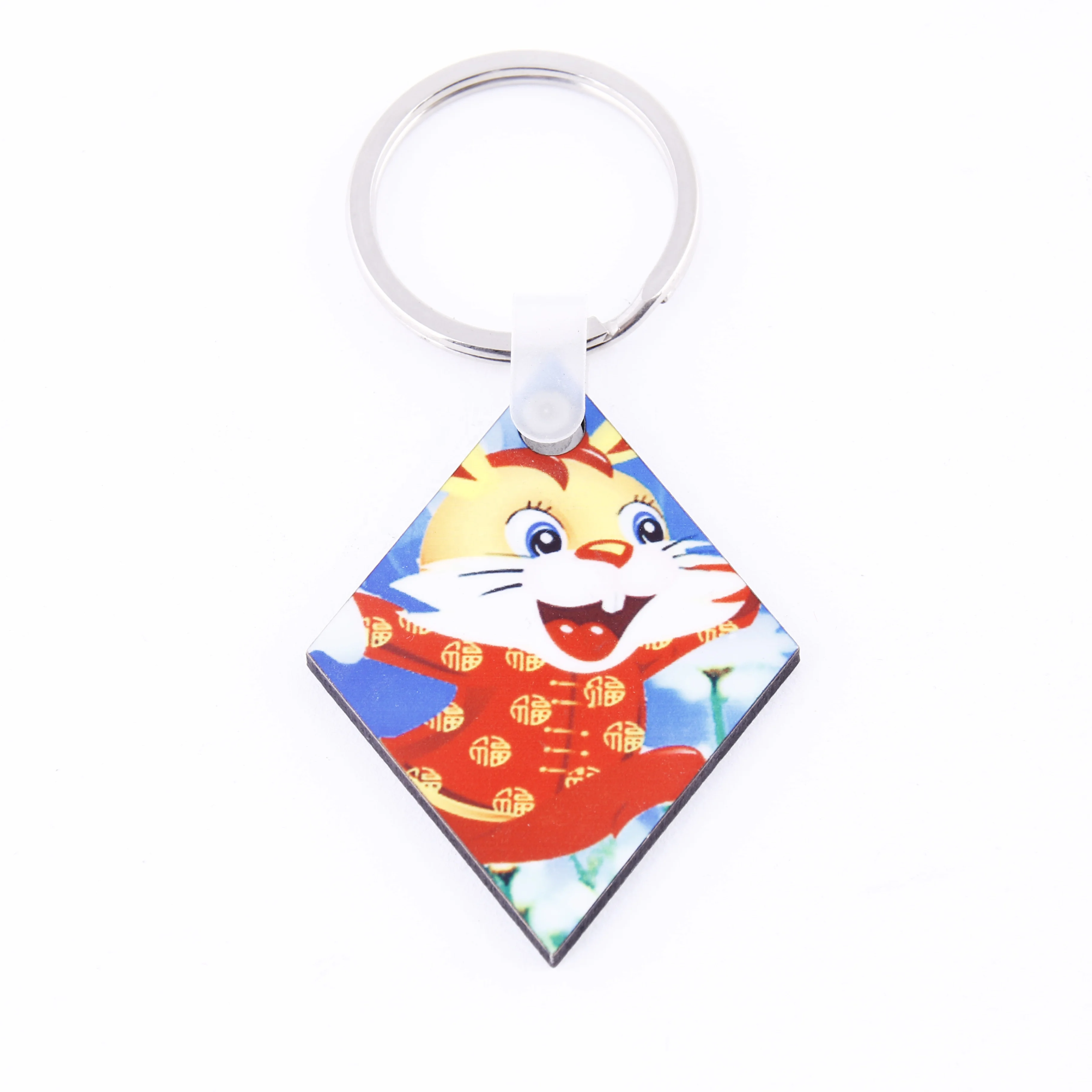 Custom Promotion Gift Single Side Sublimation Blanks MDF Sublimation Key Chain Blank