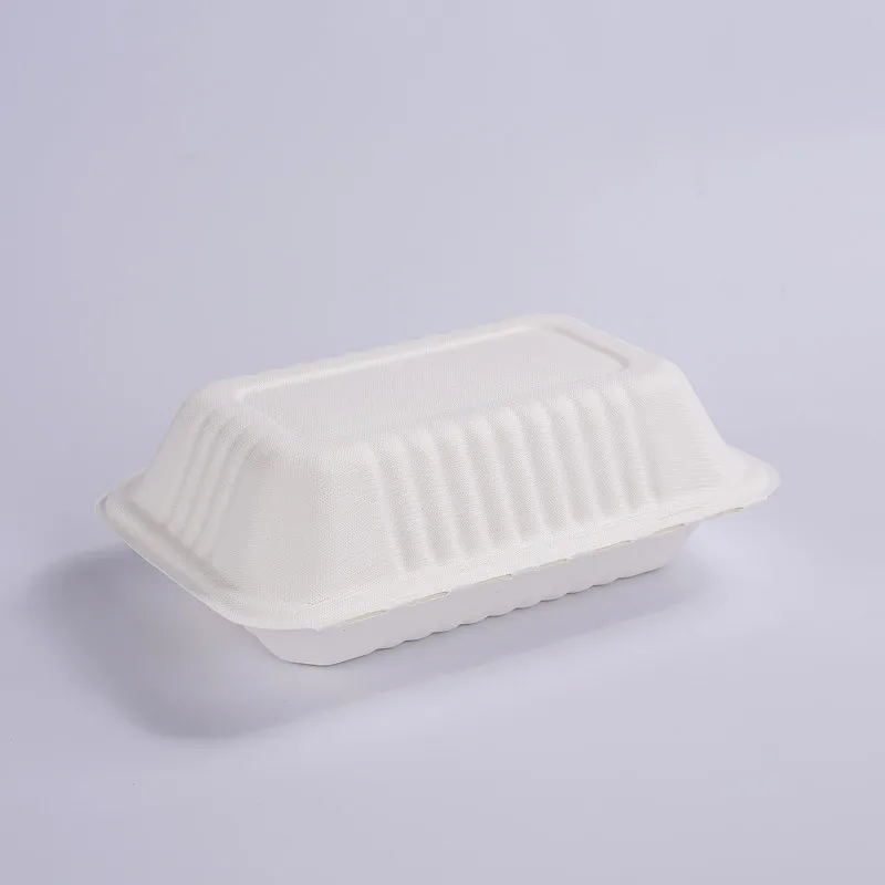 9inch Clamshell disposable bagasse tableware biodegradable packaging for food