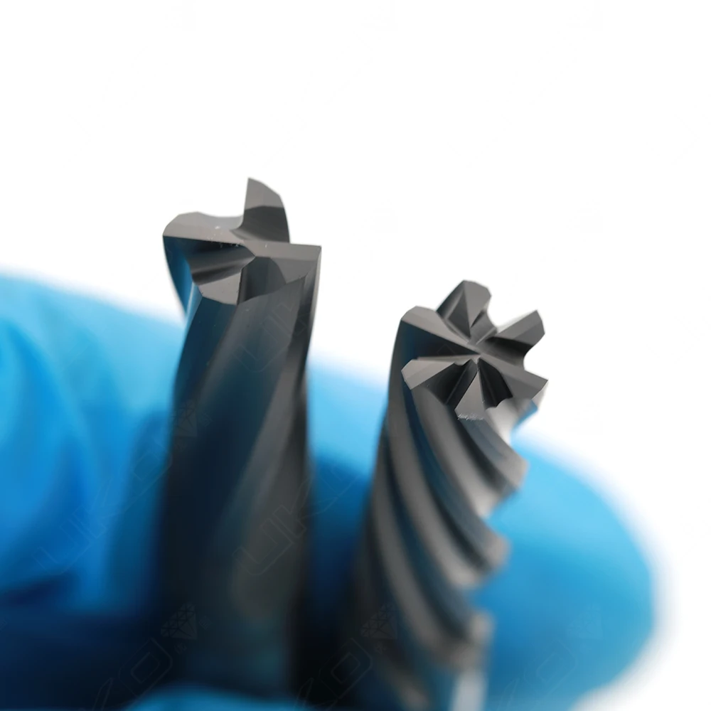 UKO High Precision 4 Flutes Diamond Coated End Milling Cutter for Graphite Processing