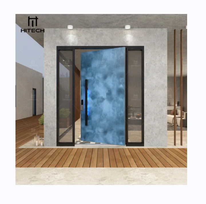 Hitech security domestic pivot entrance door modern anti theft security door aluminium entry exterior metal doors custom
