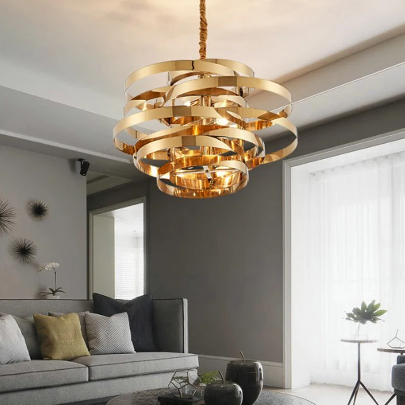 2022 настраиваемый роскошный золотой Торнадо светодиодный светильник подвесной потолочный Современная Круглая