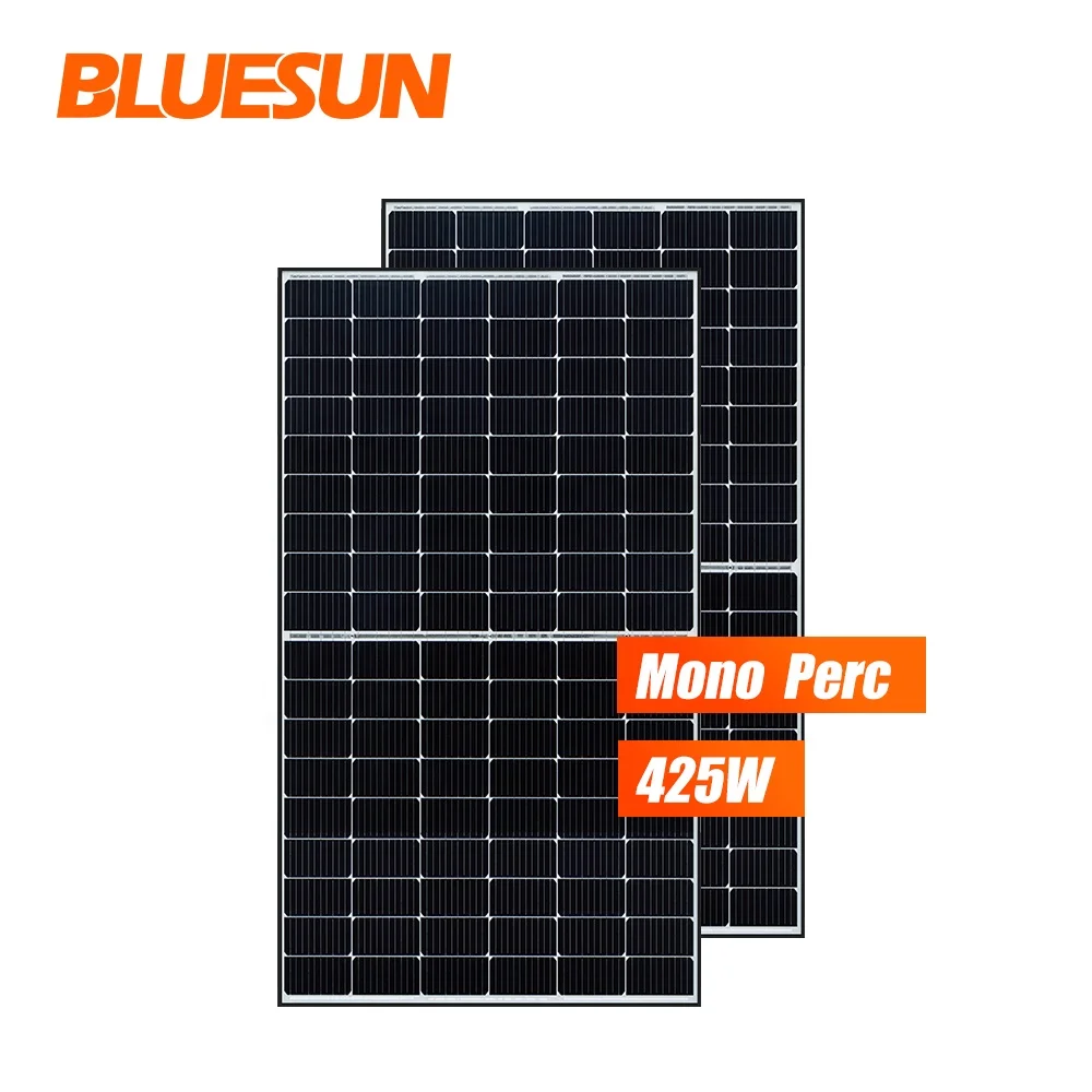 Bluesun solar panel 425w 54cell half cut solar panel black frame easy to install 410w 415w 420w 425w solar panel