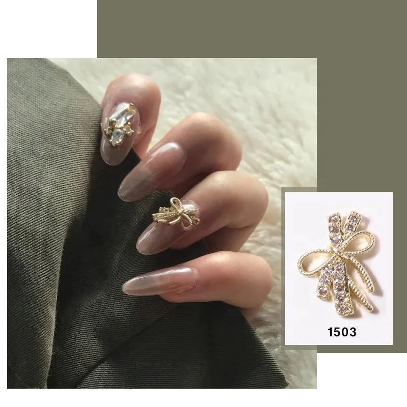 Luxurious Zircon 3D Alloy Jewelry Nailart Artificial Nails Nail art