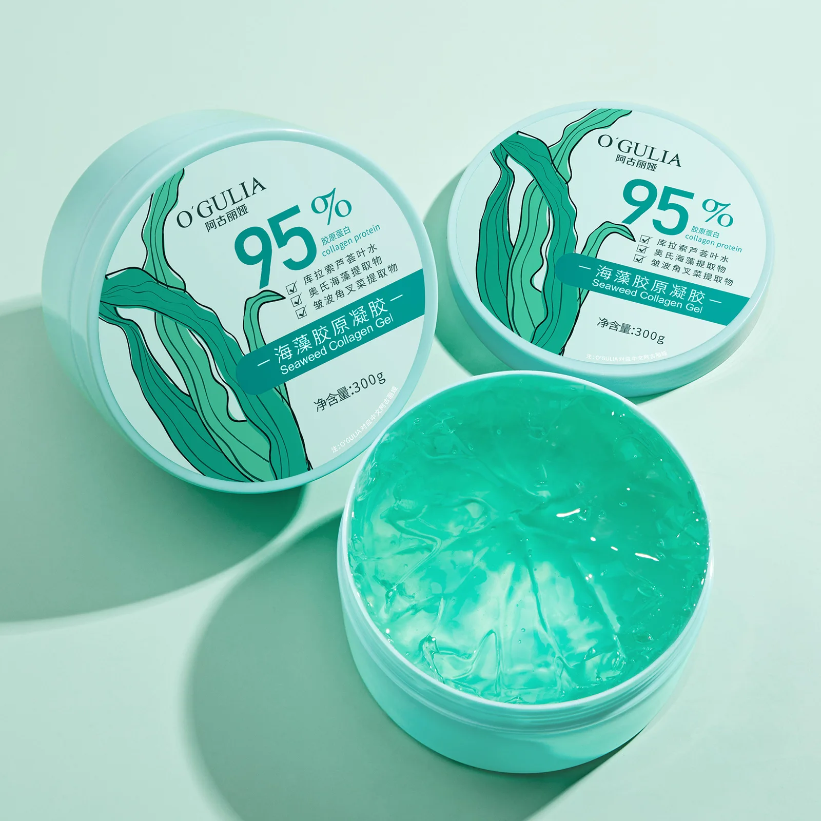 OGULIA Seaweed Collagen Gel 300g Hydrating Moisturizing Firming And Brightening Plant Extract Gel