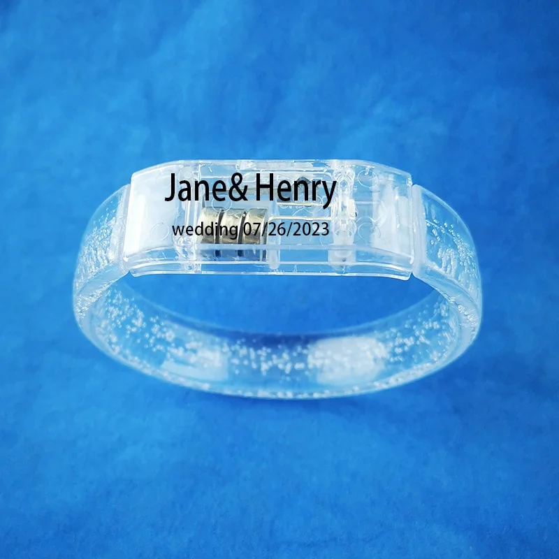 logo Advertising bracelet customized logo led flashing bubble led bracelets party led flash light Bracelet for multi-color led