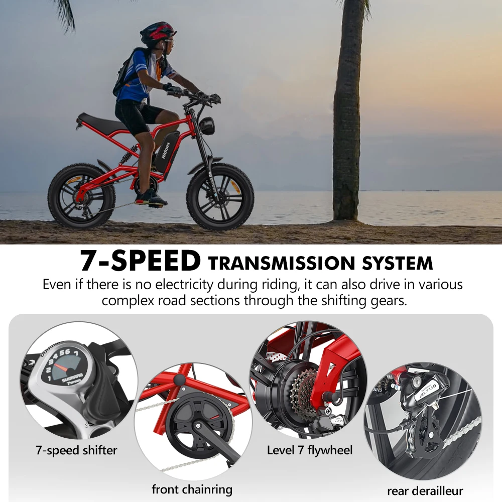 Прямая поставка Hidoes B6 48 В 1200 Вт E-Bike EU US UK склад горячая распродажа 20 колесный горный велосипед толстый стальной литиевый аккумулятор