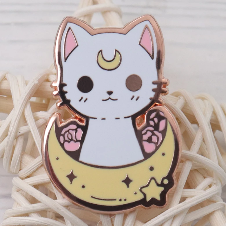 14years manufacture customized rose gold plating metal silk screen printing hard enamel badge pin souvenirs