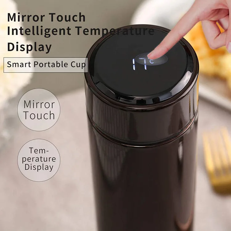 Intelligent Smart Water Bottle Vacuum Flask Temperature Display Mug With LED Touch Screen