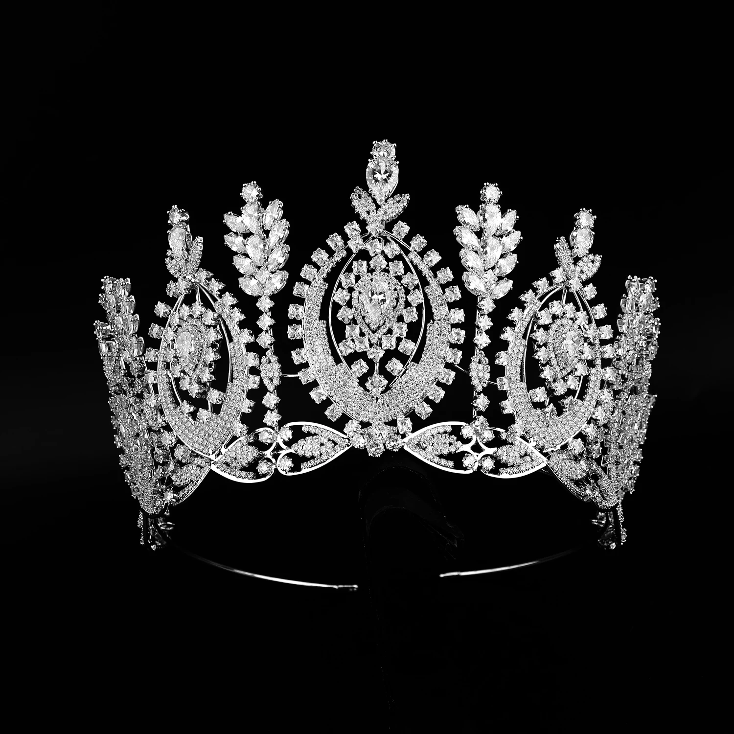 Роскошные короны ручной работы miss universe конкурсные 4 дюйма Позолоченные Свадебные из циркония свадебные аксессуары для волос тиары