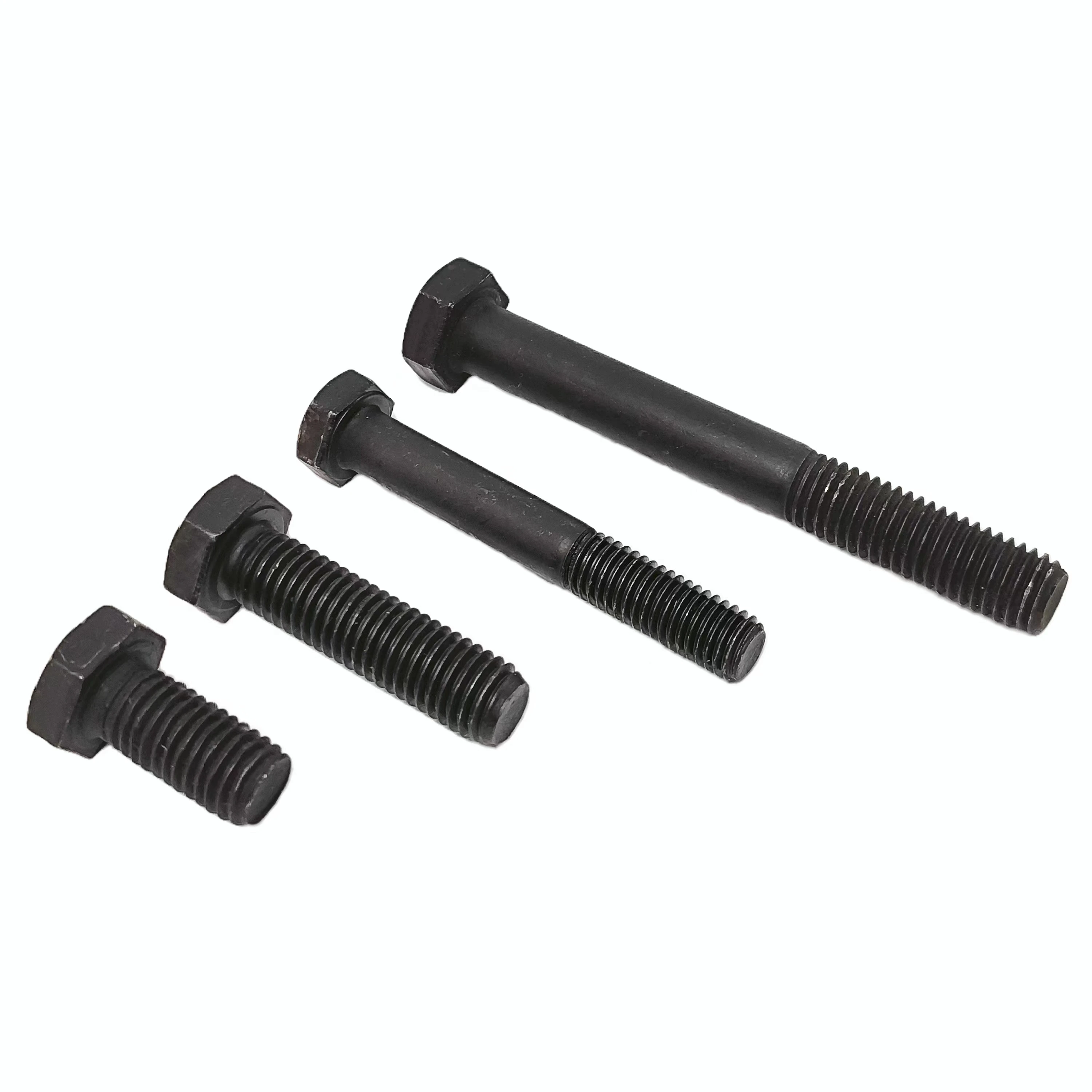 Black Hex Screw Bolt Din933 Tuerca Y Perno Fasteners Hexagon Bolts 8.8 Hex Head Bolt Price Industry 8 Strength Plain DIN CN;HEB