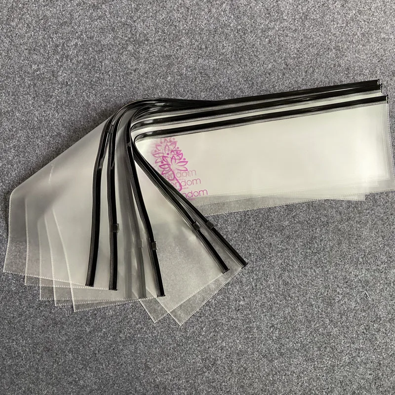 Custom Logo Hair Packaging Bags PVC Hair Extension Packaging Zipper Bags Package Screen Printing Custom Size Accepted Recyclable
