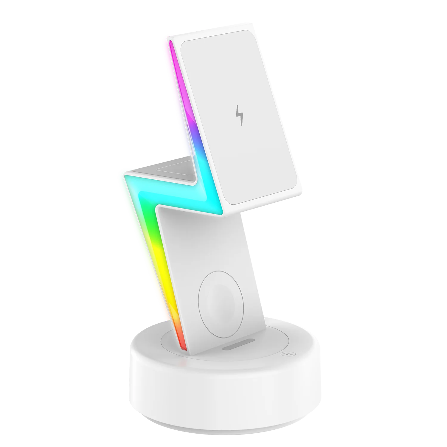 Desk RGB Night Lamp Multi-function 15W Wireless Charger Wireless Phone Charger Alarm Clock Best Selling Products 2024