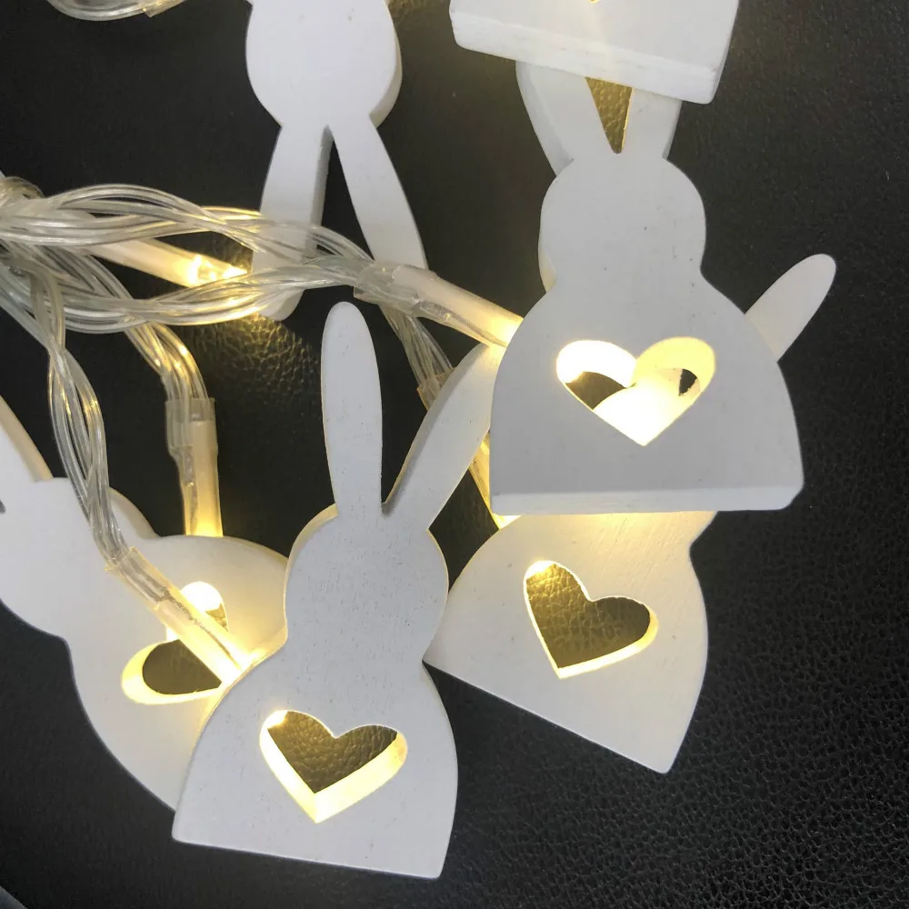 Easter Bunny Rabbit String Lights Copper Wire  for Spring Festive Patio Birthday Christmas