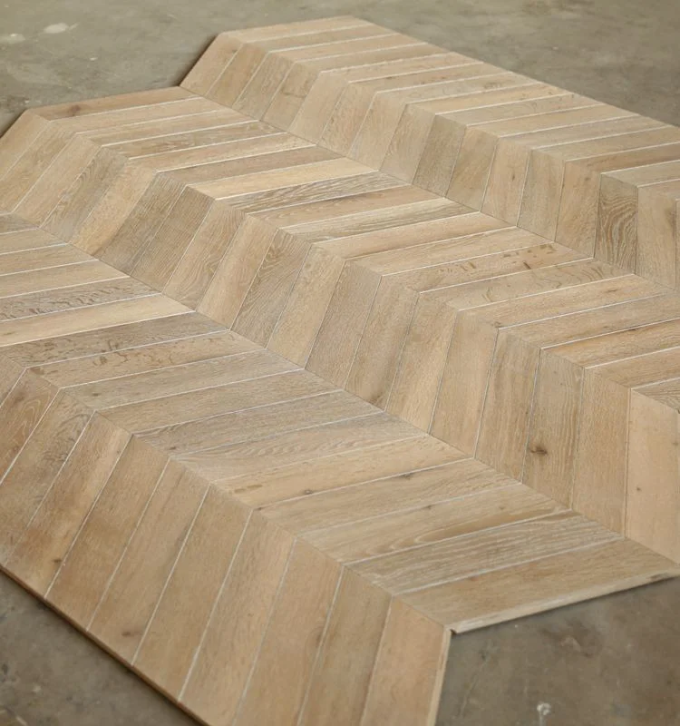 
European Oak Engineered Brushed Chevron Flooring 