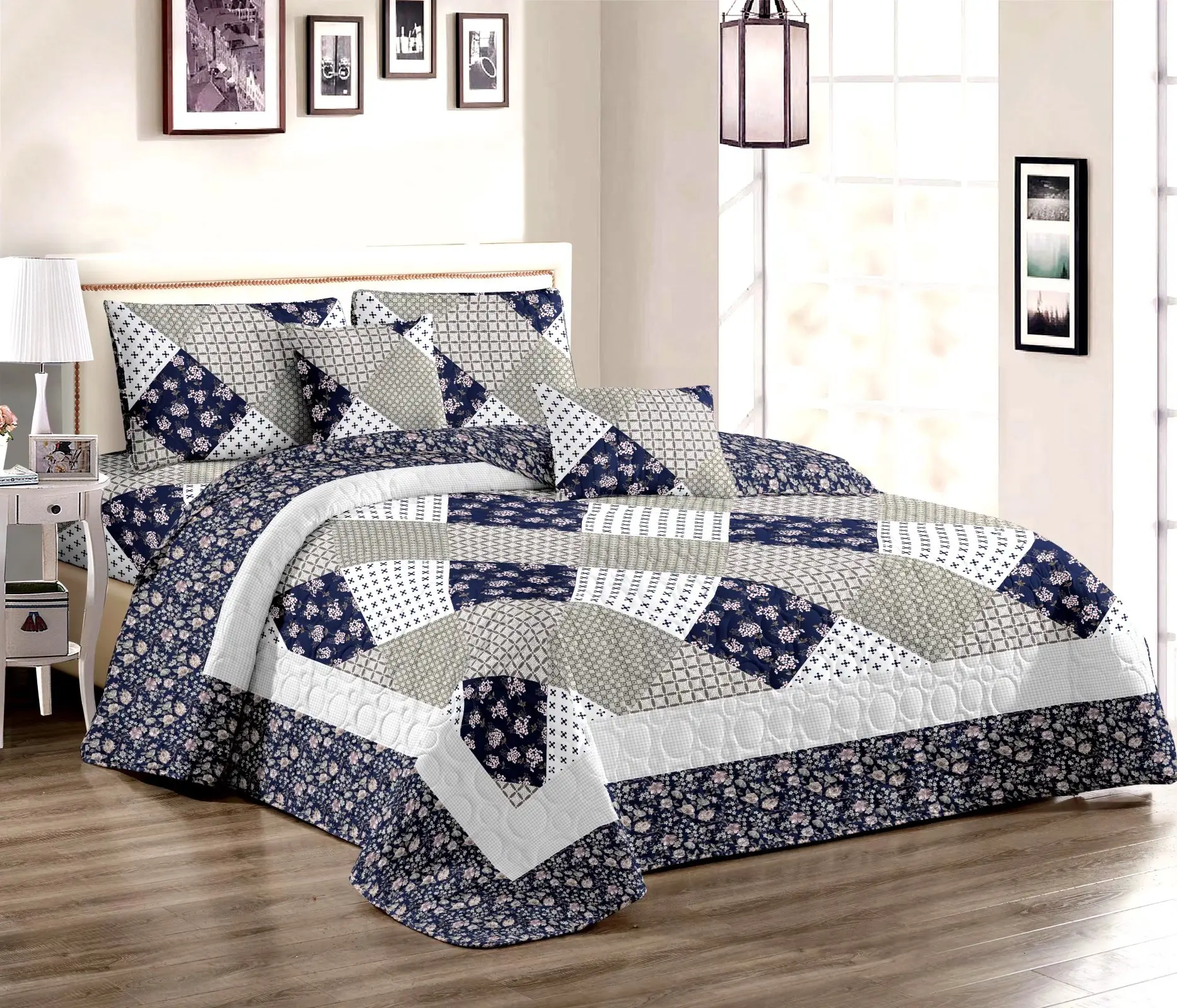 bedspread king size  double bed quilt set 3 piece  turkish hotel bedspread