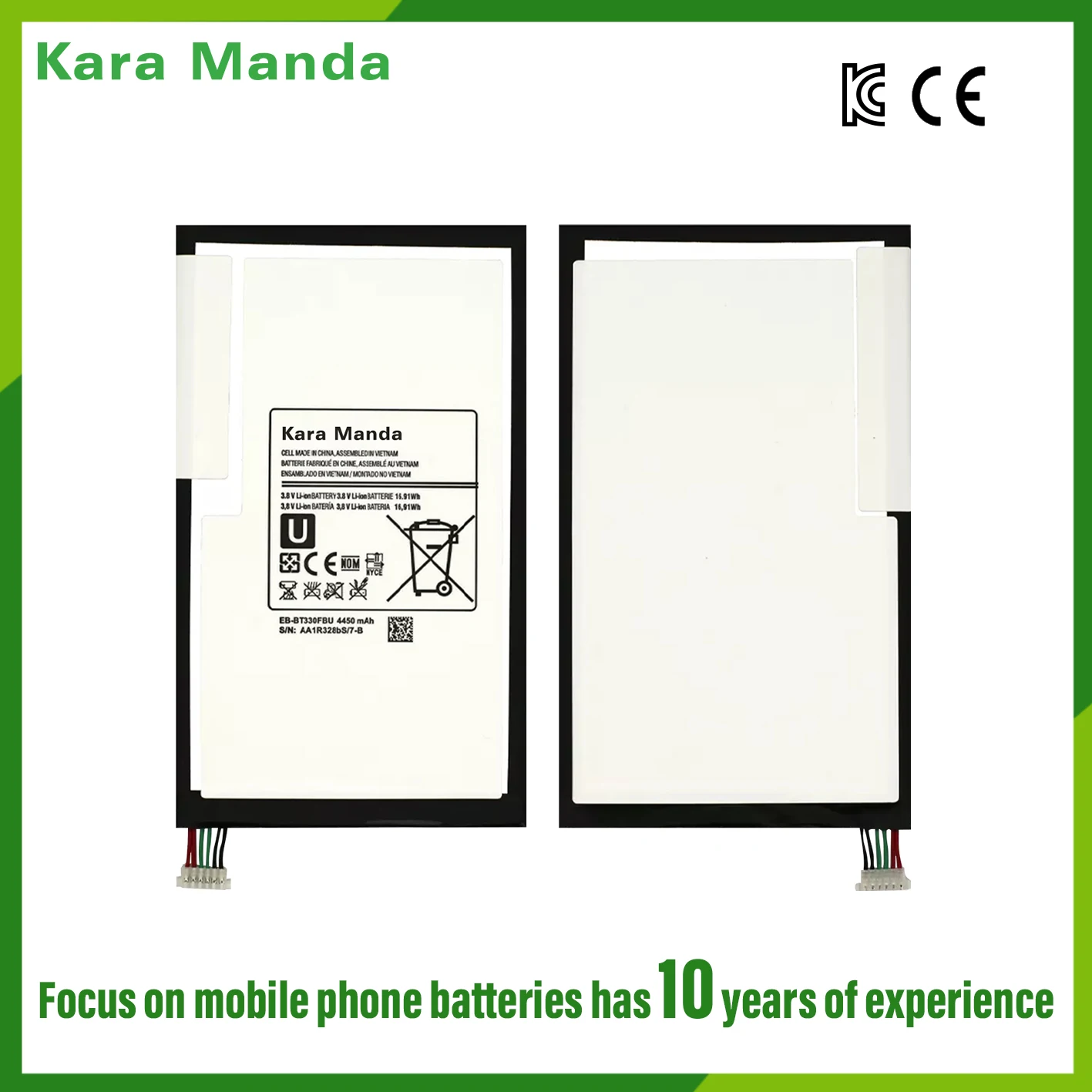 Kara Manda EB-BT330FBU Li-ion Replacement Battery for Samsung Tab 4 8.0 Inch 2014 T330 T331 T335 EB-BT330FBE