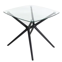 Бесплатный образец, Обеденная Мебель, стеклянный стол, дешевый обеденный стол с пластиковой рамкой, распродажа