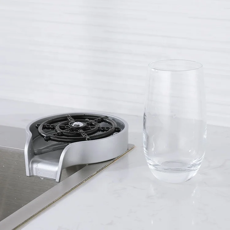 High Pressure Cup Washer sliver automatic glass cup washer rinser cleaner glass rinser for sinks