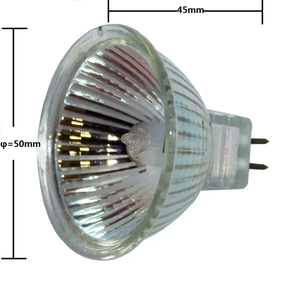 HoneyFly MR16 Halogen Lamp Spotlight 36V 2700-3000K 35W/50W/60W GU5.3 Machine Tool Halogen Bulb Light With Cover Clear Glass