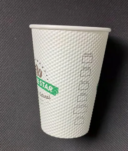 
Custom Printed Emboss Corrugated Kraft Paper Cups for Coffee 