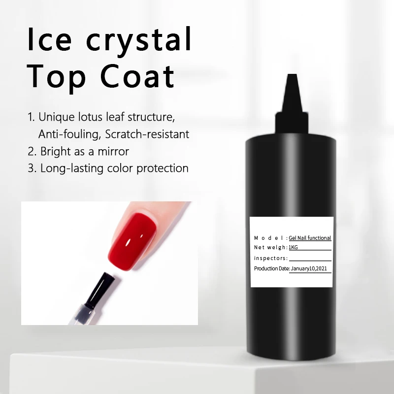 Large Packing Free Sample Soak Off Diamond Top Coat Kilogram 1kg Bulk Gel Base Coat And Top Coat Vat Nail Polish