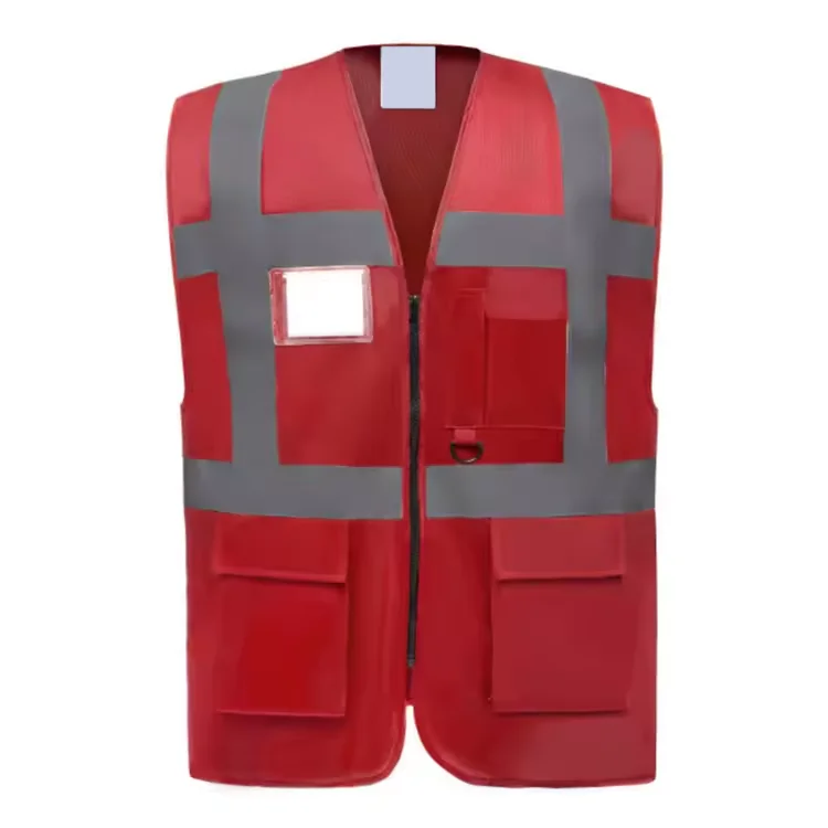 Wholesale Custom Logo Industrial Security Construction Work Safety Vest Reflective High Visibility Reflector Vest With Pockets