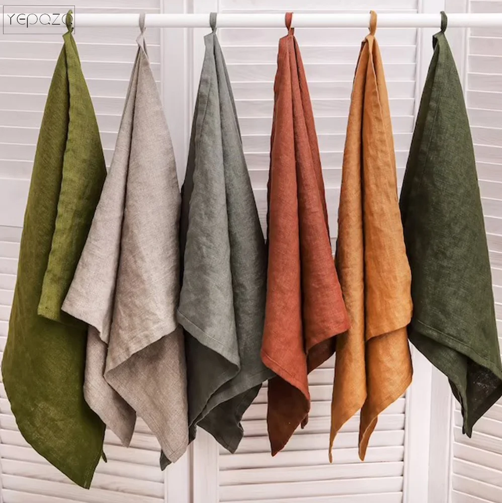 Linen kitchen gift towels Soft linen hand towel Stonewashed soft dish towel available in 47 colors