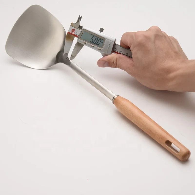 
Customizable Logo beech handle stainless steel kitchen accessories cooking utensil 